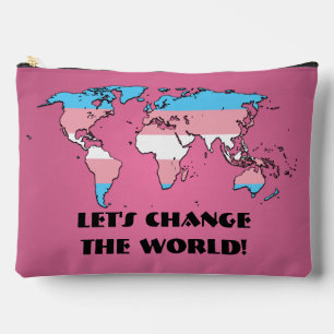 Transgender Pride Map of The World Accessory Pouch