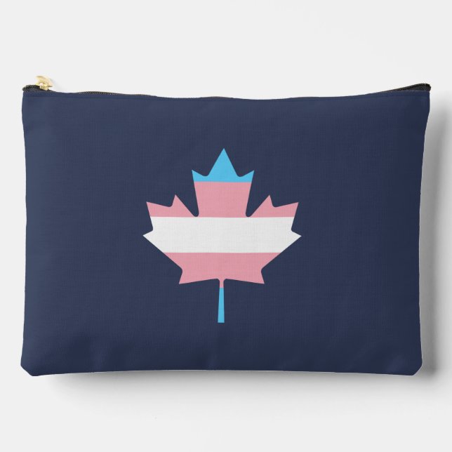 Transgender pride maple leaf  accessory pouch (Front)