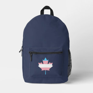 Transgender pride maple leaf printed backpack