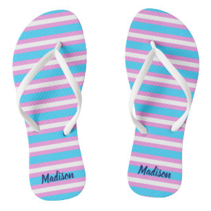 Transgender Pride Parade Striped Flag Monogram Thongs