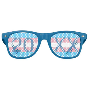 Transgender Pride Party Year Blue Custom Retro Sunglasses
