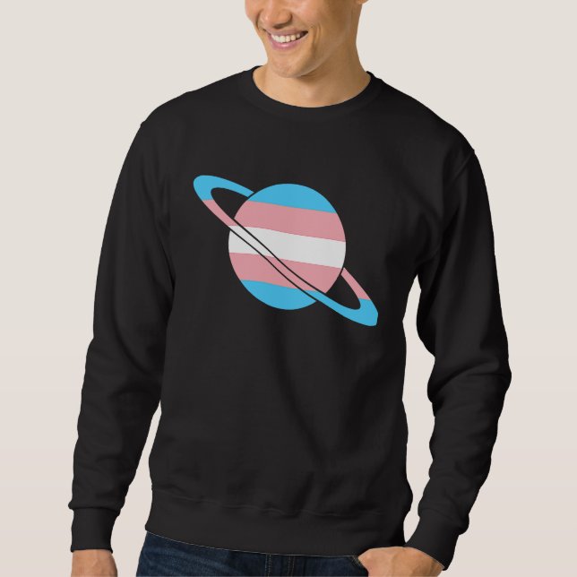 Transgender Pride Planet  Trans Pride Flag LGBTQ P Sweatshirt (Front)