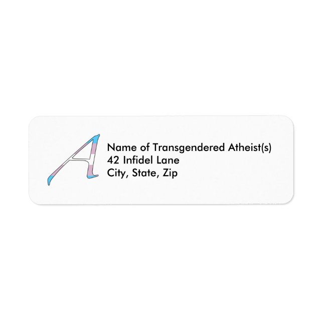 Transgender Pride "Scarlet" Letter A Labels (Front)