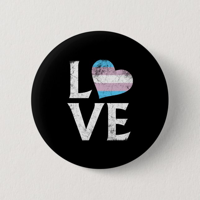 Transgender Pride Stacked Love 6 Cm Round Badge (Front)