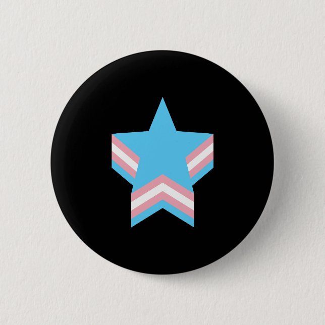 Transgender pride stars 6 cm round badge (Front)