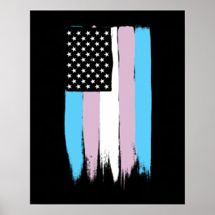 Transgender Pride Stars and Stripes Poster