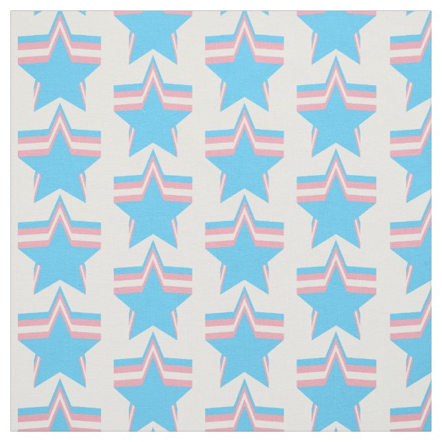 Transgender pride stars fabric (Swatch)