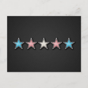 Transgender Pride Stars with Chrome Frames Postcard