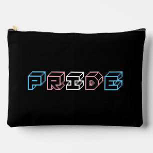 Transgender pride text sign accessory pouch
