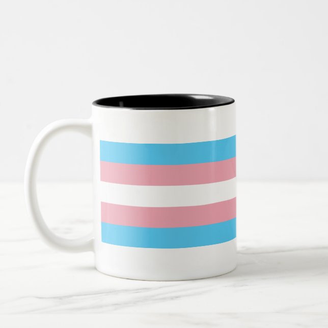 Transgender Pride Two-Tone Coffee Mug (Left)