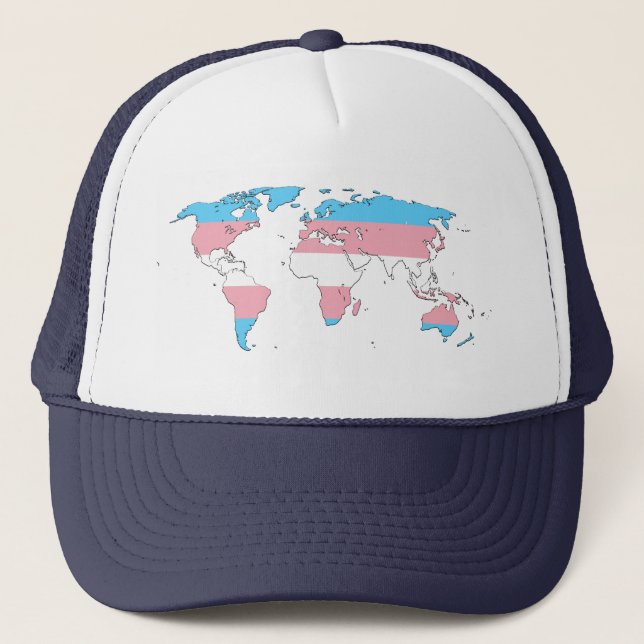 Transgender pride world map Hat (Front)