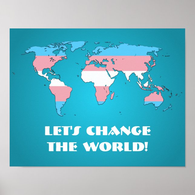 Transgender pride world map poster (Front)