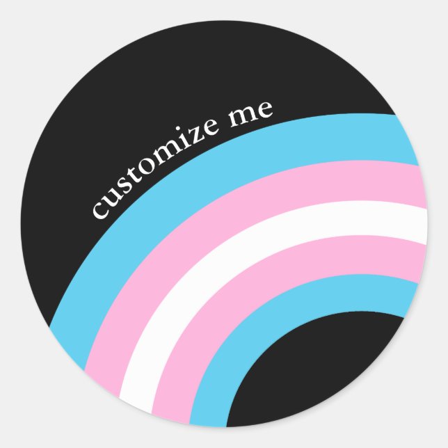 Transgender Rainbow Arc Pride Flag Personalised Classic Round Sticker (Front)