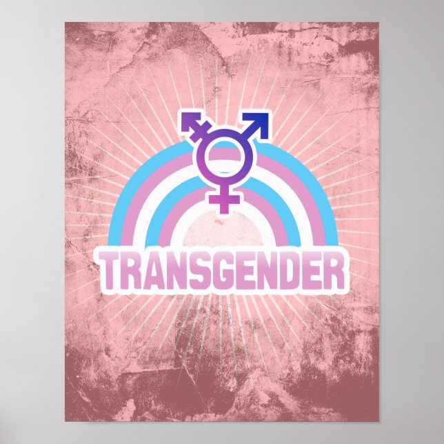 TRANSGENDER RAINBOW FLAG POSTER (Front)