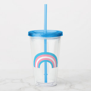 Transgender Rainbow Pride Flag Acrylic Tumbler