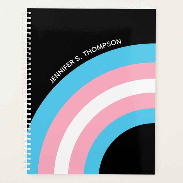 Transgender Rainbow Pride Flag Custom Planner (Front)