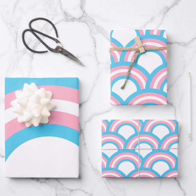 Transgender Rainbow Wrapping Paper Sheet (Front)