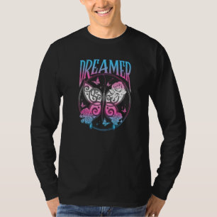 Transgender Retro Butterfly Roses Trans Pride Flag T-Shirt