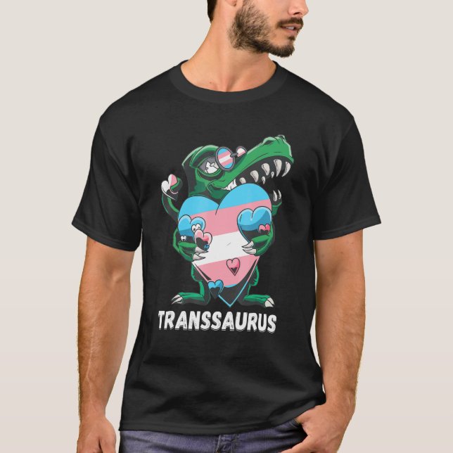 Transgender Rex Love Trans Pride Dino Lgbt Transse T-Shirt (Front)