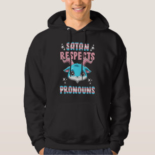 Transgender Satan Respect Pronouns Pentagram Trans Hoodie