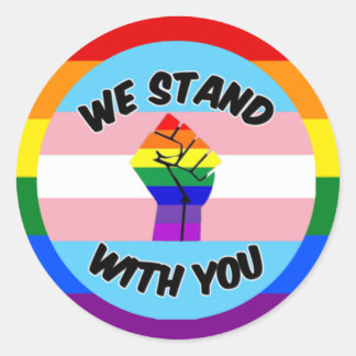 Transgender support classic round sticker