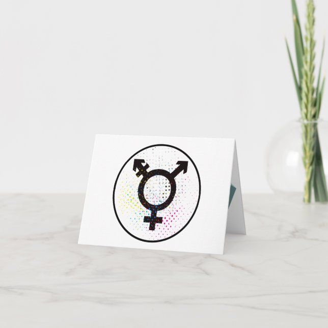 Transgender symbol greeting card (Front)