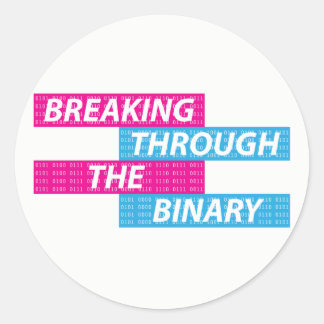Transgender/Trans/FTM/MTF/Nonbinary Pride Code Classic Round Sticker