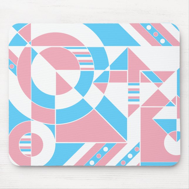 Transgender Trans Pride Abstract Geometric Pastel  Mouse Pad (Front)