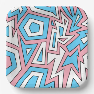 Transgender Trans Pride Modern Geometric Abstract Paper Plate