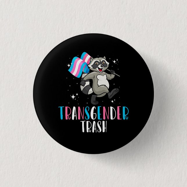 Transgender Trash Racoon Opossum Funny LGBTQ Tran 3 Cm Round Badge (Front)