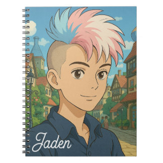 Transgender with Mohawk Anime Person | LGBTQIA+  Notebook