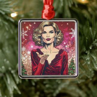 Transgender Woman Festive Christmas   Metal Ornament