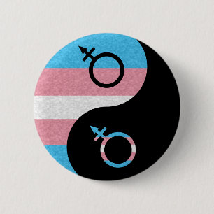 Transgender Yin and Yang 6 Cm Round Badge