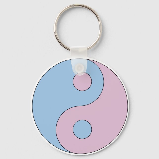 Transgender Yin Yang Symbol Key Ring (Front)