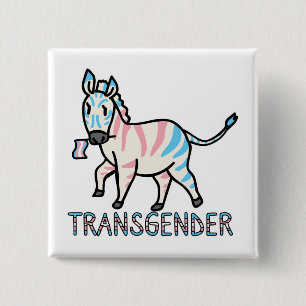Transgender Zebra 15 Cm Square Badge