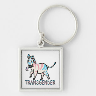 Transgender Zebra Key Ring
