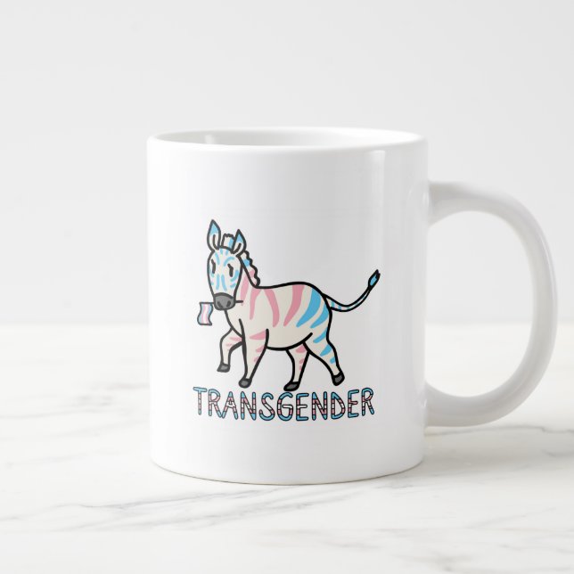 Transgender Zebra Large Coffee Mug (Right)