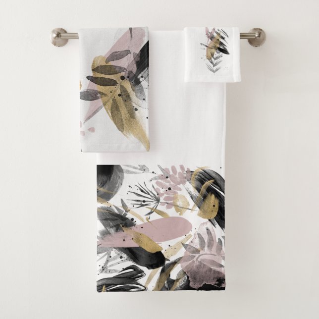 Transience Abstract Watercolor Towel Set (Insitu)