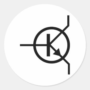 transistor electronics classic round sticker