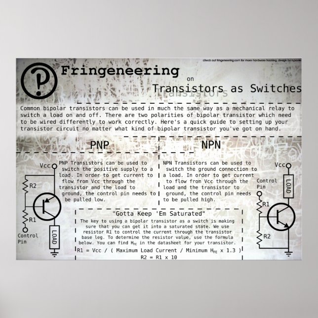 "Transistors As Switches" Poster (Front)