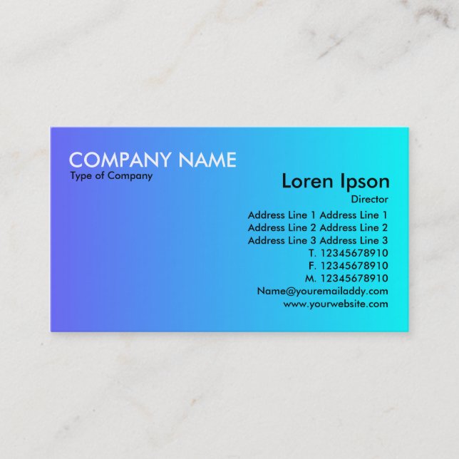 Transition - Blue to Cyan Business Card (Front)