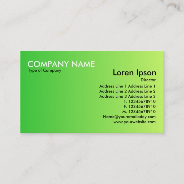 Transition - Green to Green Business Card (Front)