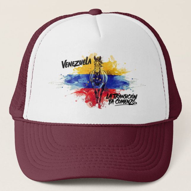 "Transition Has Begun" - Venezuelan Pride Trucker Hat (Front)