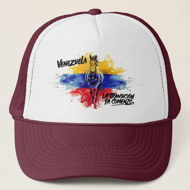 "Transition Has Begun" - Venezuelan Pride Trucker Hat (Front)