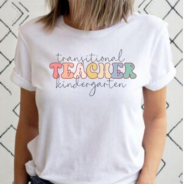 Transitional Kindergarten Teacher Cute Pastel Gift T-Shirt (Creator Uploaded)