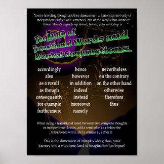 Transitional Words and Adverbial Conjunctions Poster