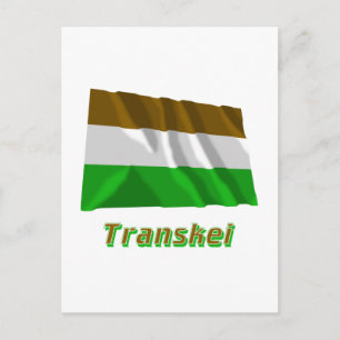 Transkei Waving Flag with Name Postcard