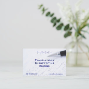Translator and ghostwriter business card