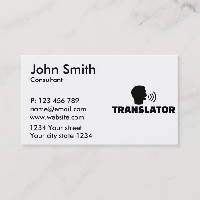 Translator Business Card (Front)