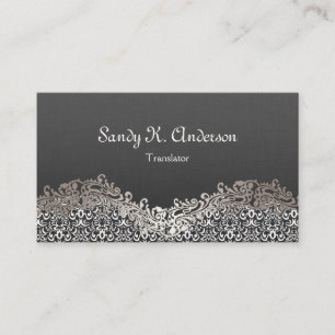 Translator - Elegant Damask Lace Business Card